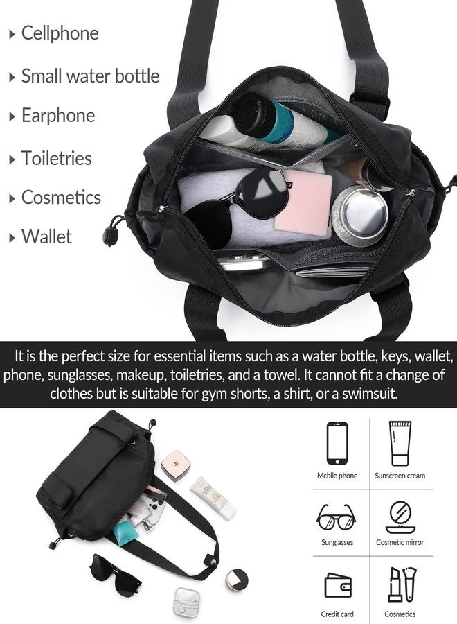 BAVERGE Small Gym Bag for Women Mini Duffle Bag with Wet Compartment, Lightweight Waterproof Cute Tote for Girls Workout Sport Travel, Black - Image 3